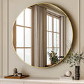 Black Round Mirror — 20" — Gold