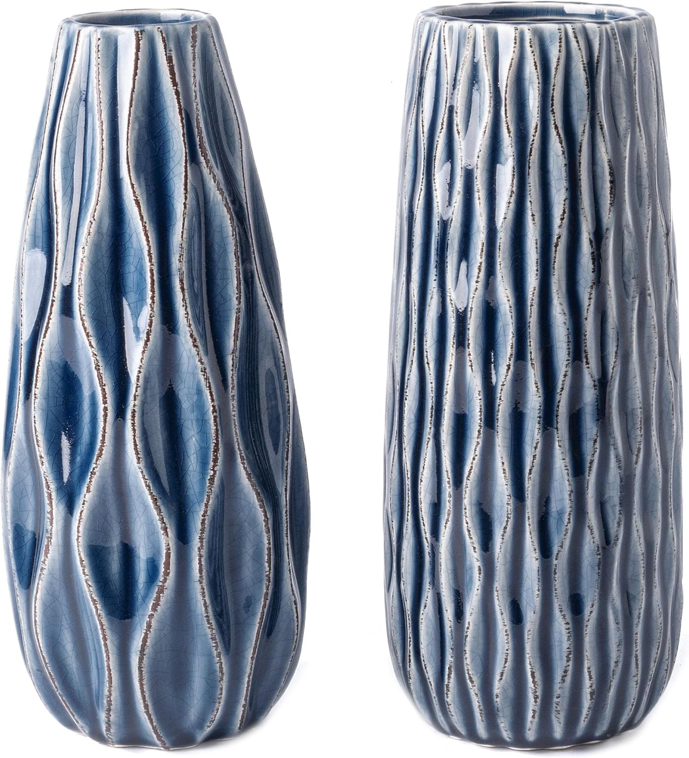 Farmhouse Blue Vase — 10" — Blue