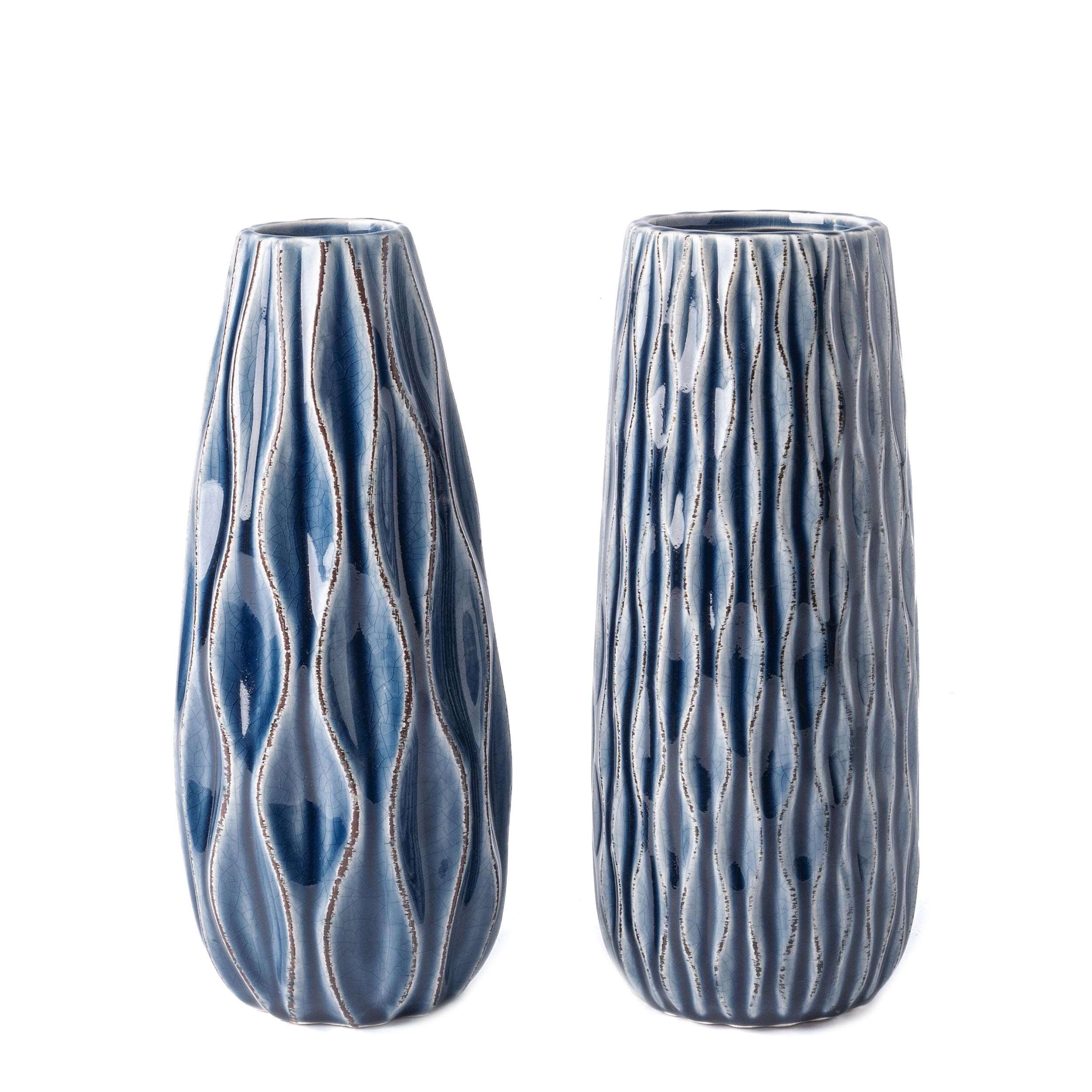 Farmhouse Blue Vase — 10"