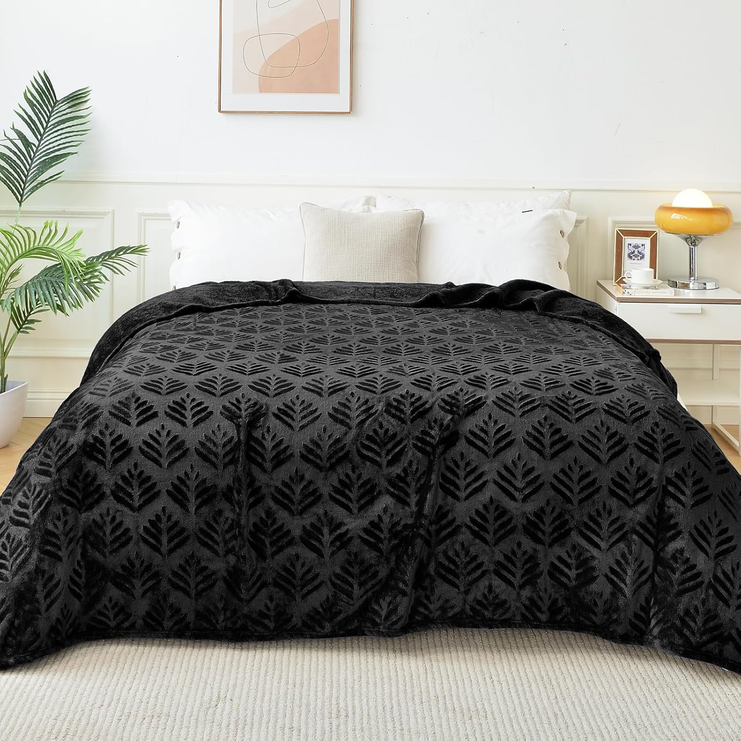Black Throw Pillow — 50" - View 3