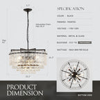 Round Luxe Black Chandelier — 10-Light - View 2