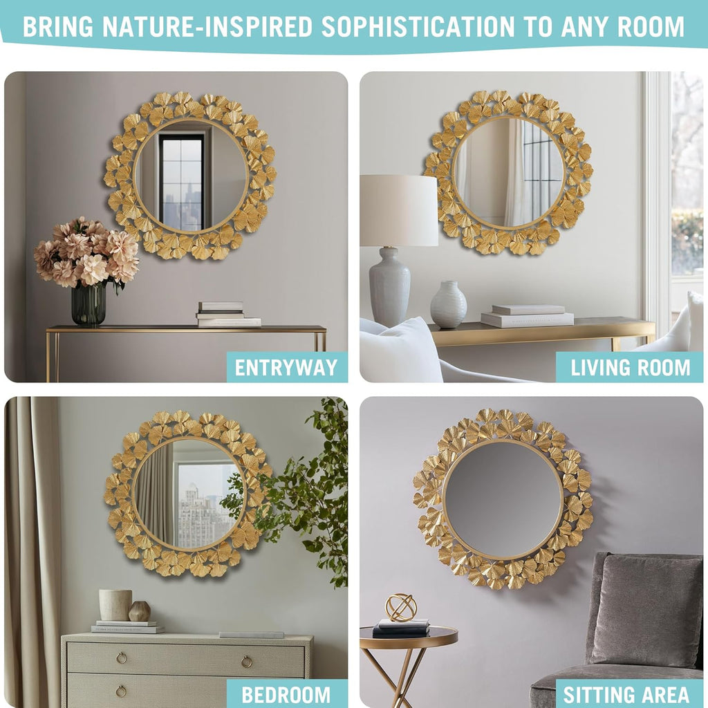 Round Luxe Gold Wall Mirror — 30.5" - View 9