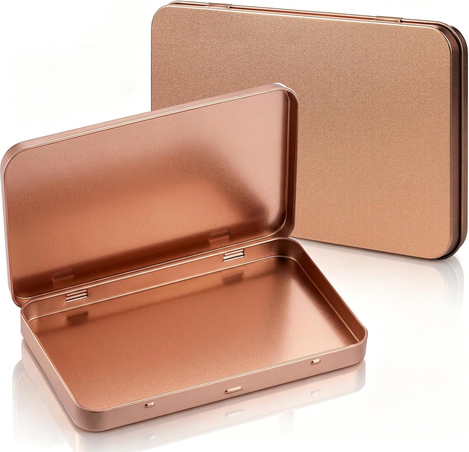 Rectangular Black Storage Basket — 0.6" — Rose Gold