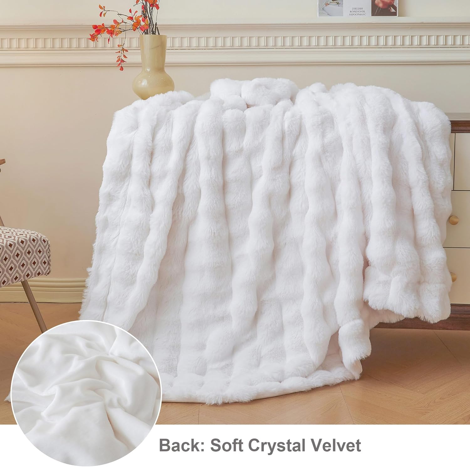 Luxe Beige Throw Pillow — 60" - View 3