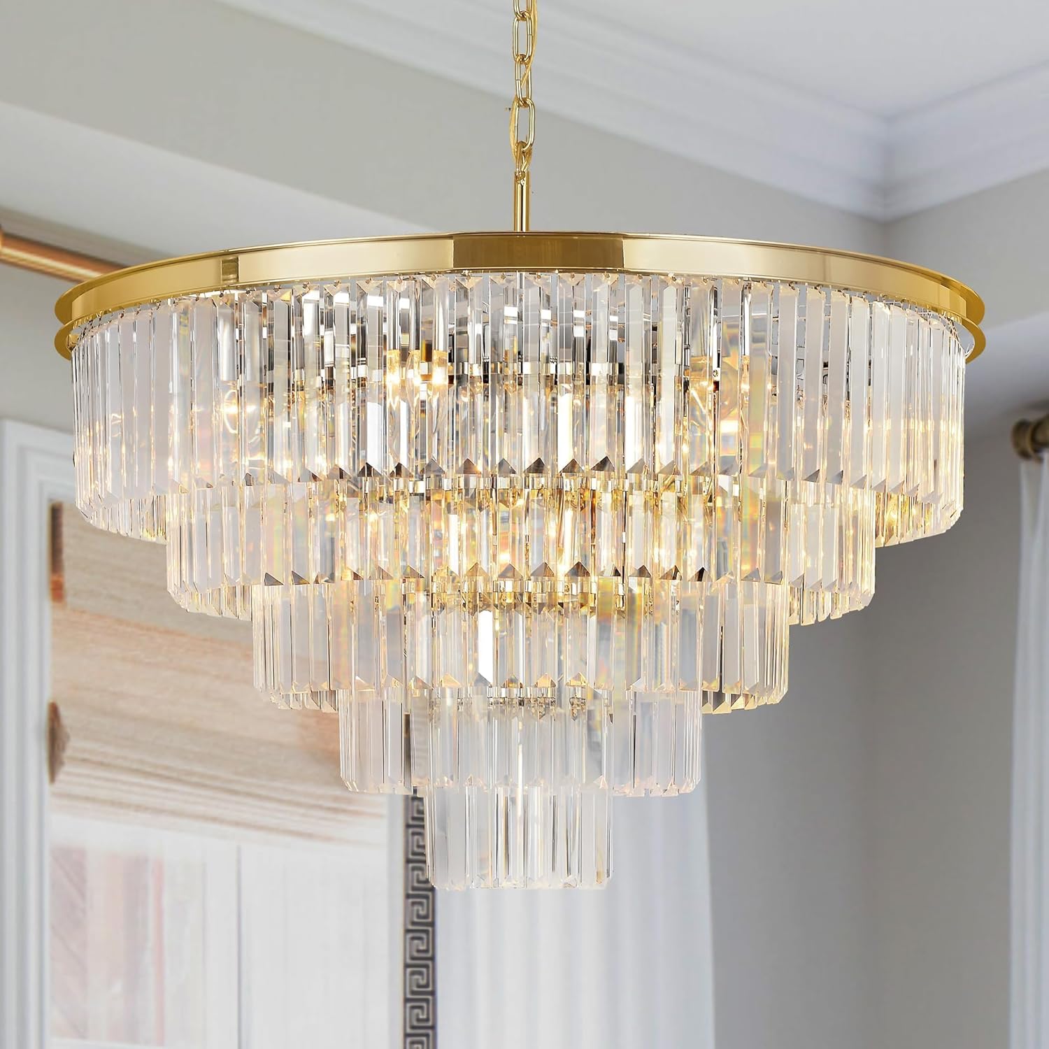 Luxe Black Chandelier — 18" — Gold