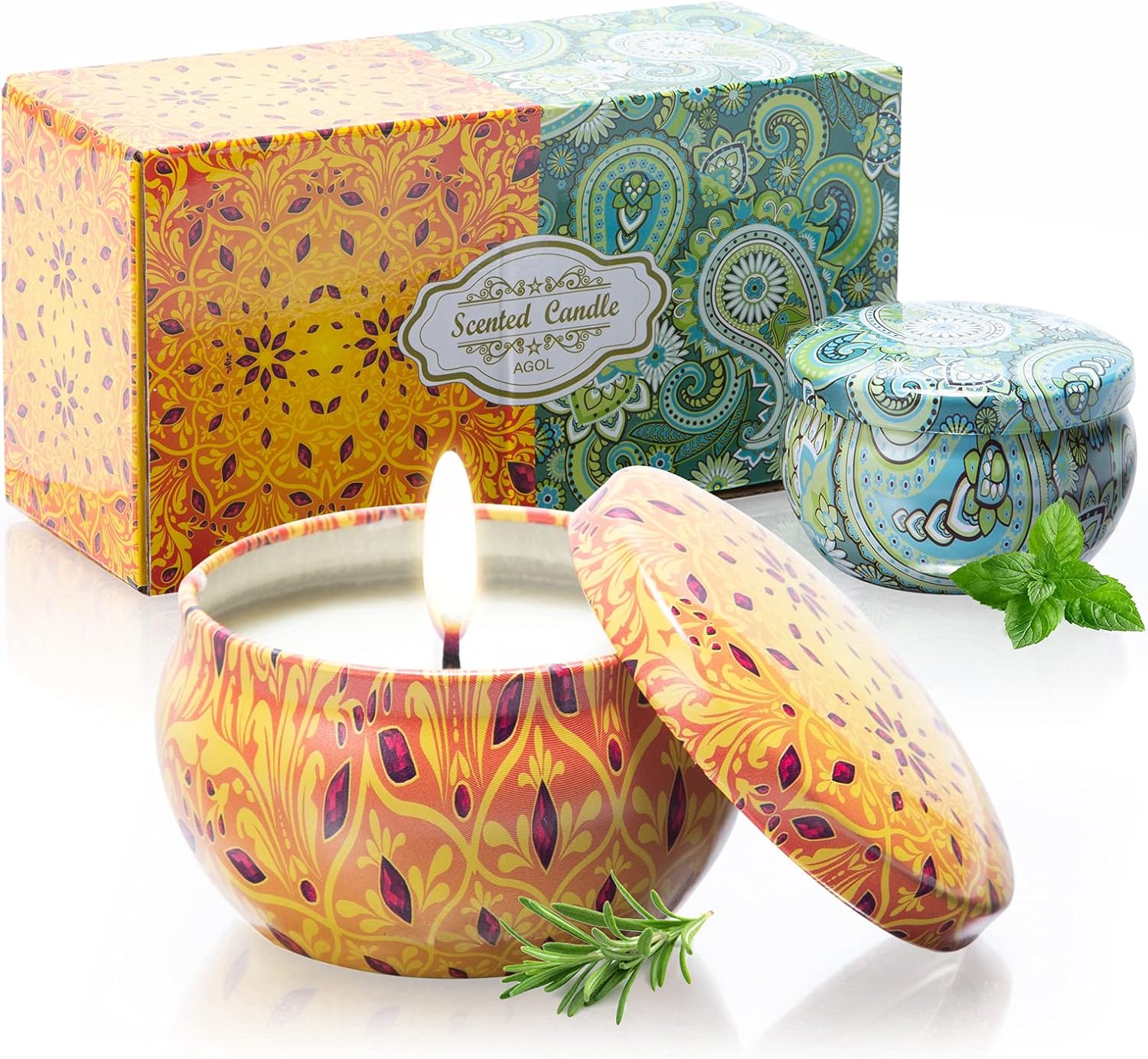 Soy Pink Scented Candle — Rosemary + Vanilla