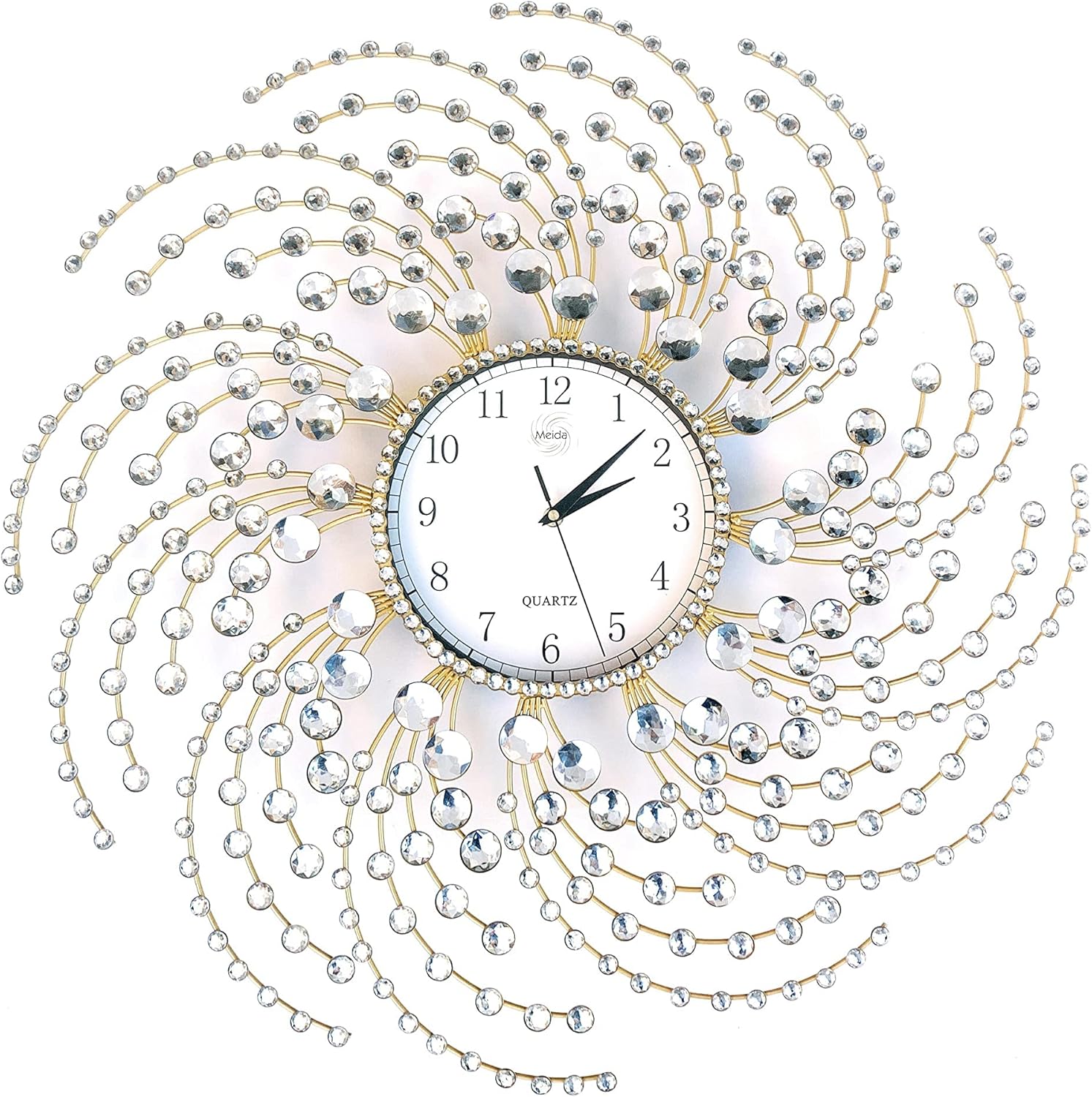 Battery Operated Luxe Glass Wall Clock - View 8