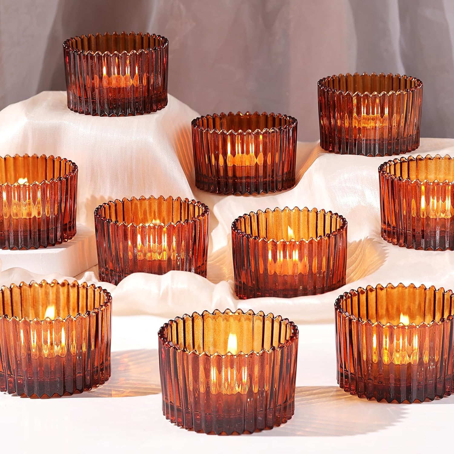 Luxe Gold Candle — 1.3" — Amber