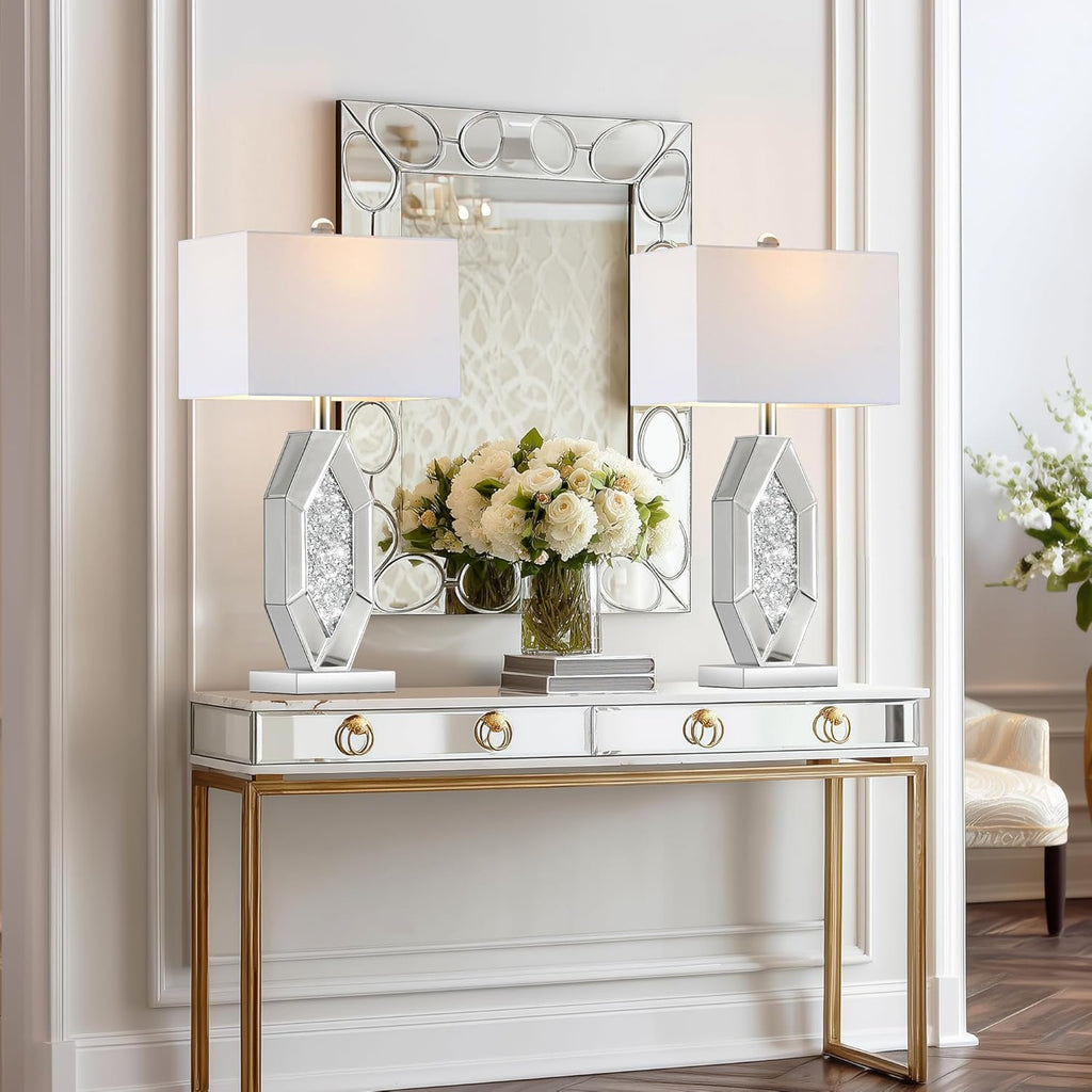 Dimmable Modern Silver Table Lamp — Set of 2 - View 5