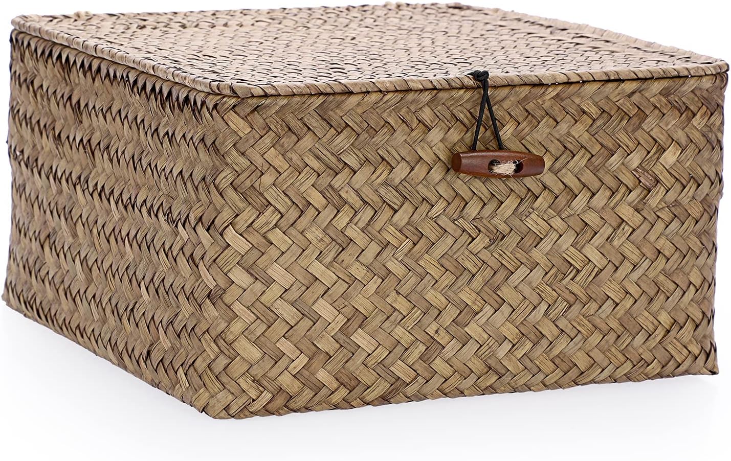 Handwoven Boho Brown Storage Basket — Medium
