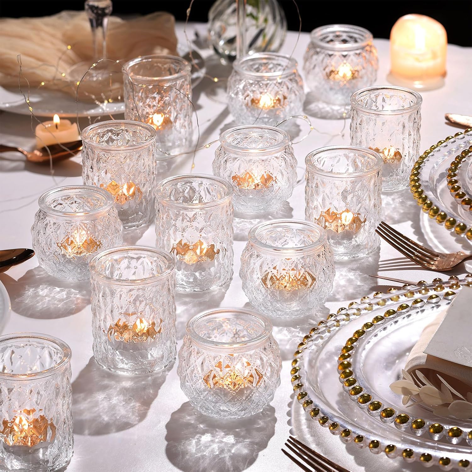 Luxe Blue Candle — Clear