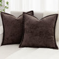 Chenille Boho Beige Throw Pillow Cover — 20" — Brown