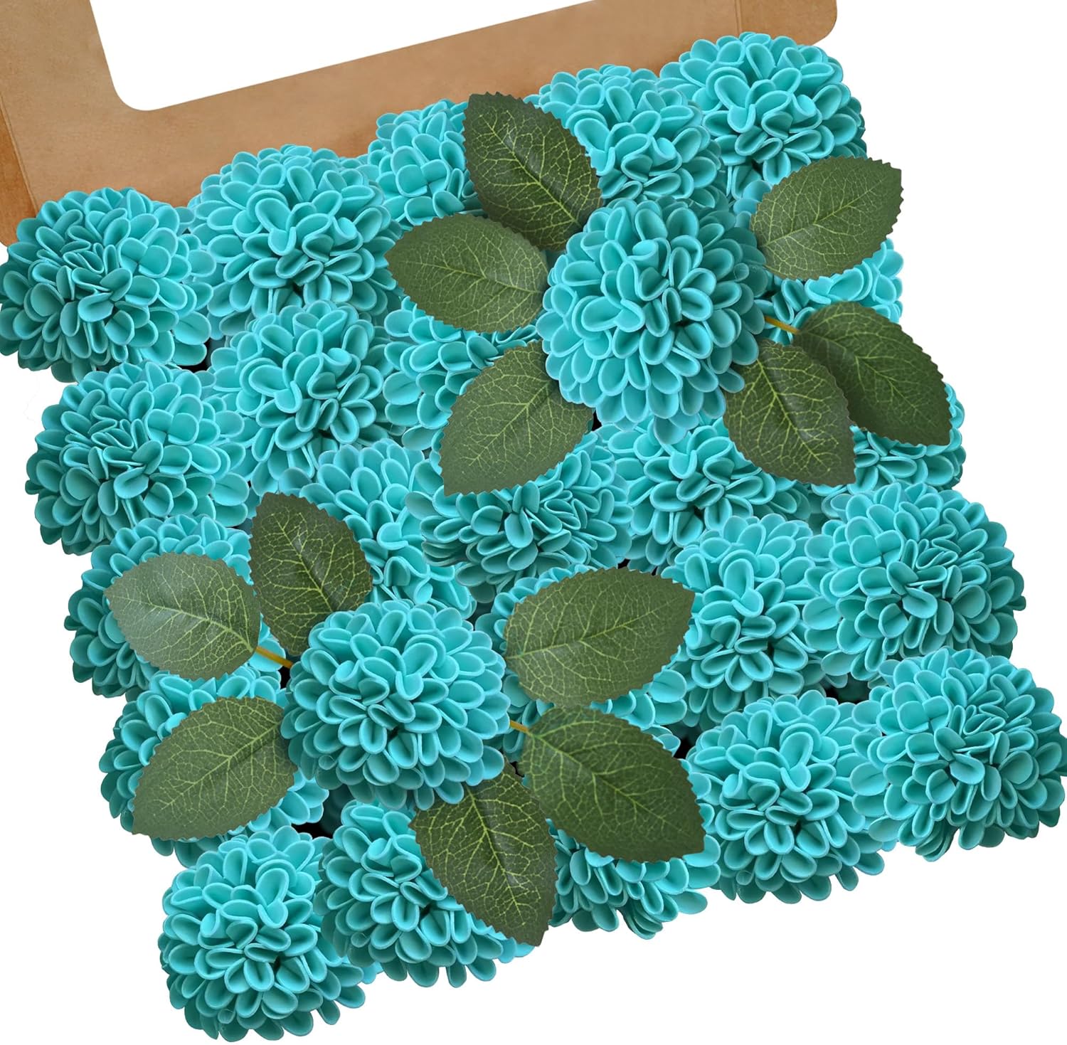 Beige Artificial Flowers — Turquoise Green