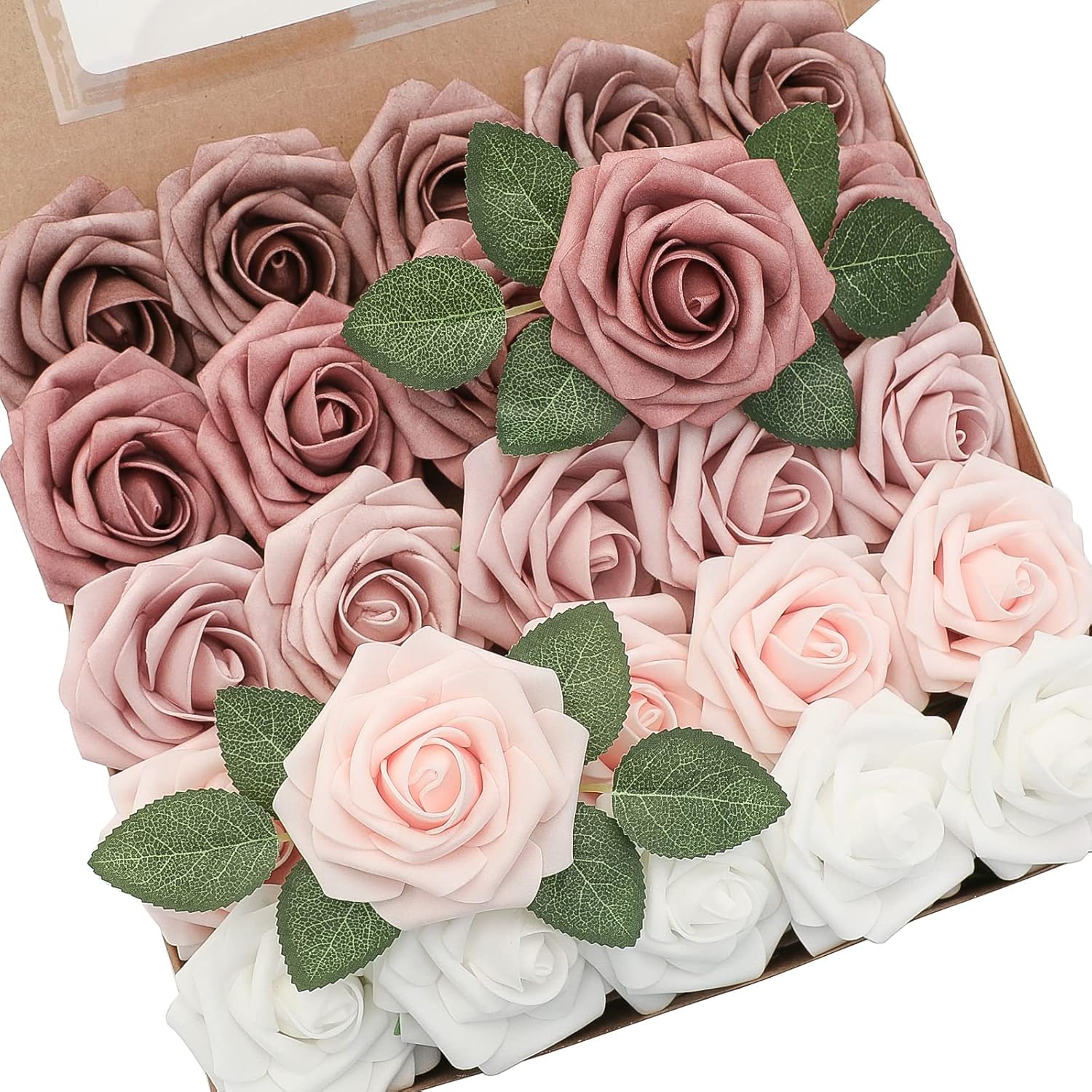Beige Artificial Flowers — 3" — Shades of Dusty Rose