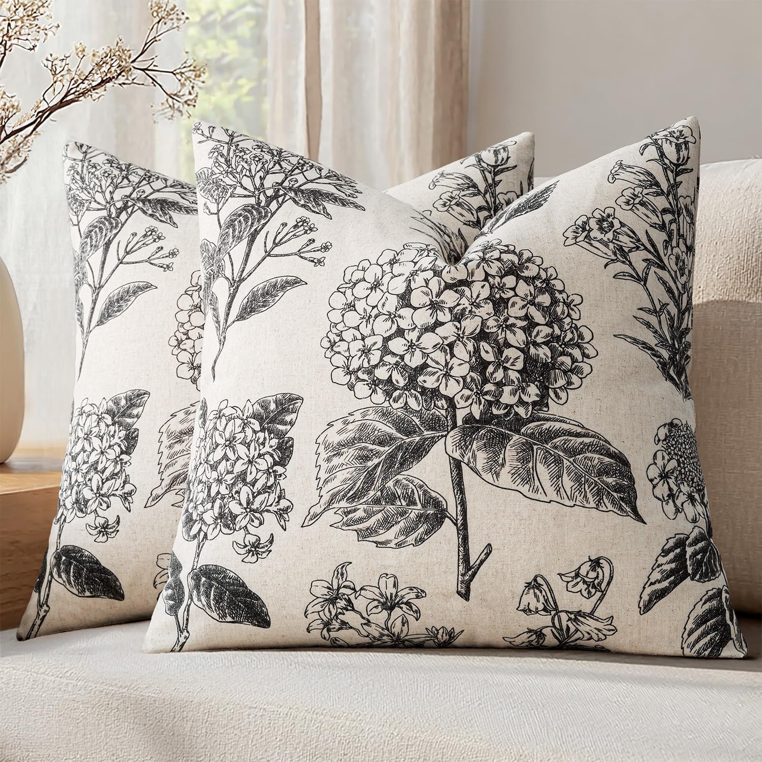 Vintage Boho Beige Pillow Cover — 20" — 22" x 22" (Pack of 2)