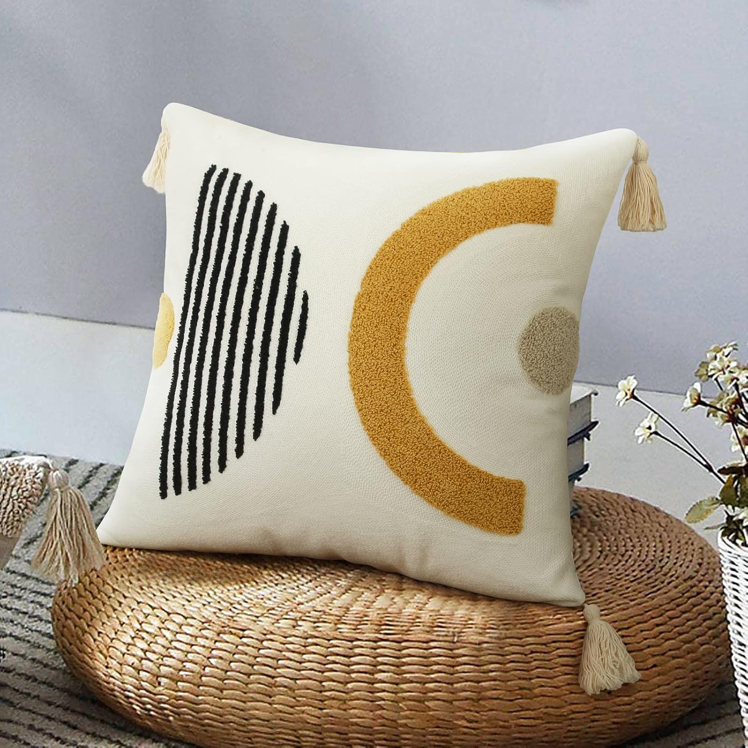 Boho Fabric Pillow Cover — 18" — Geometric