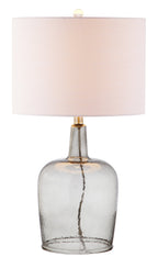 Linen Modern Glass Nightstand Lamp — 26"
