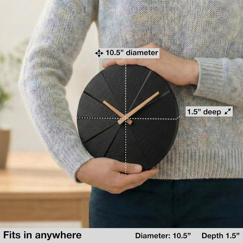 Battery Operated Modern Black Wall Clock - View 2