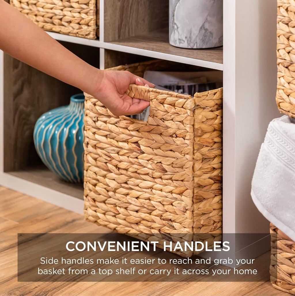 Handwoven Boho Beige Storage Basket — 5x10 - View 7