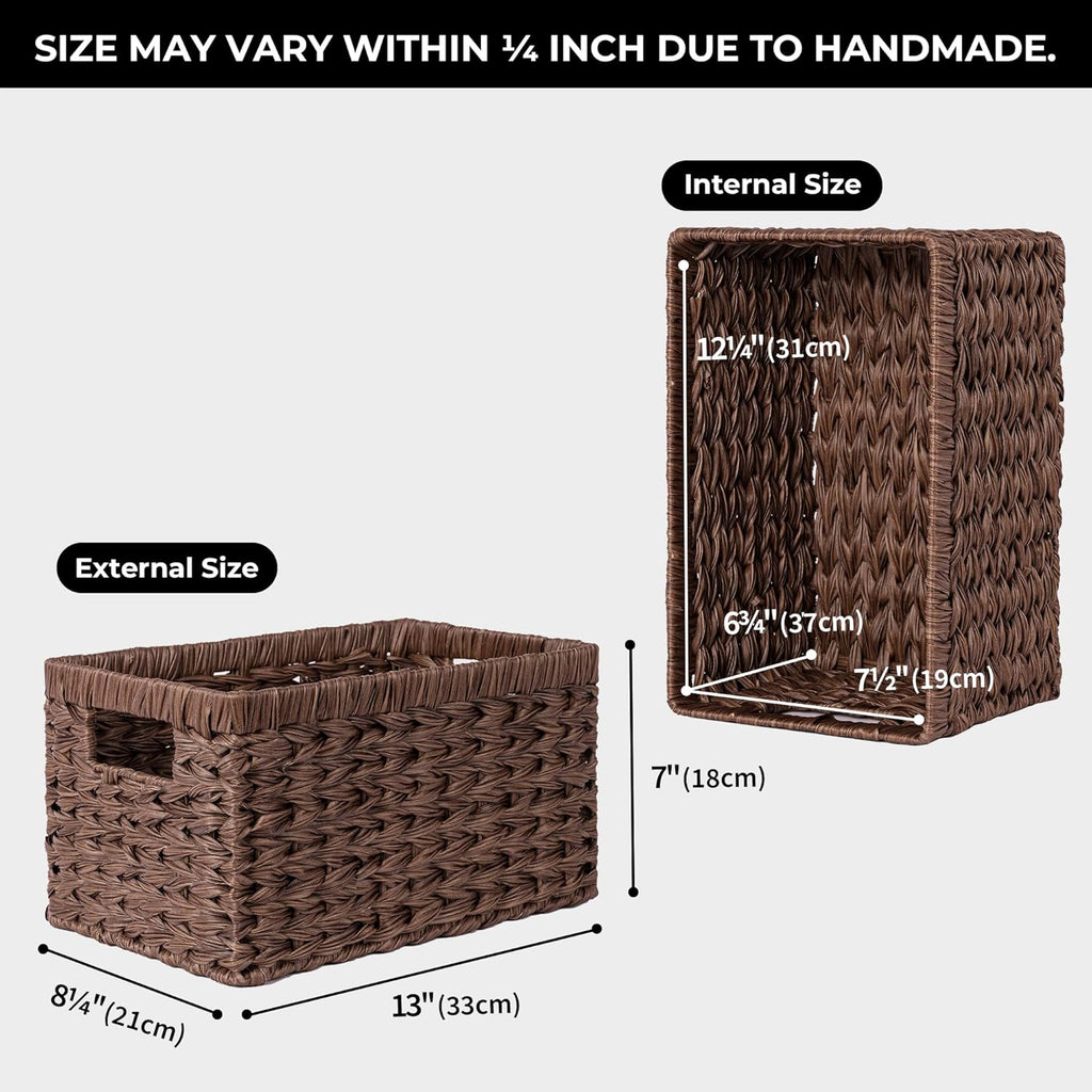 Boho Beige Woven Basket — 13" - View 3