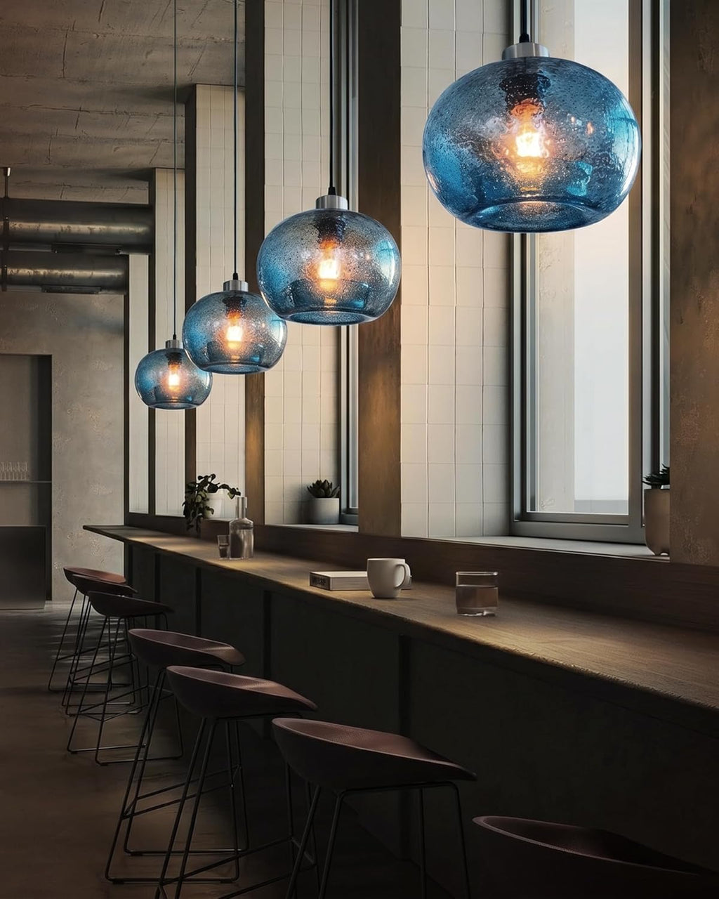 Farmhouse Blue Pendant Light — 7" - View 4