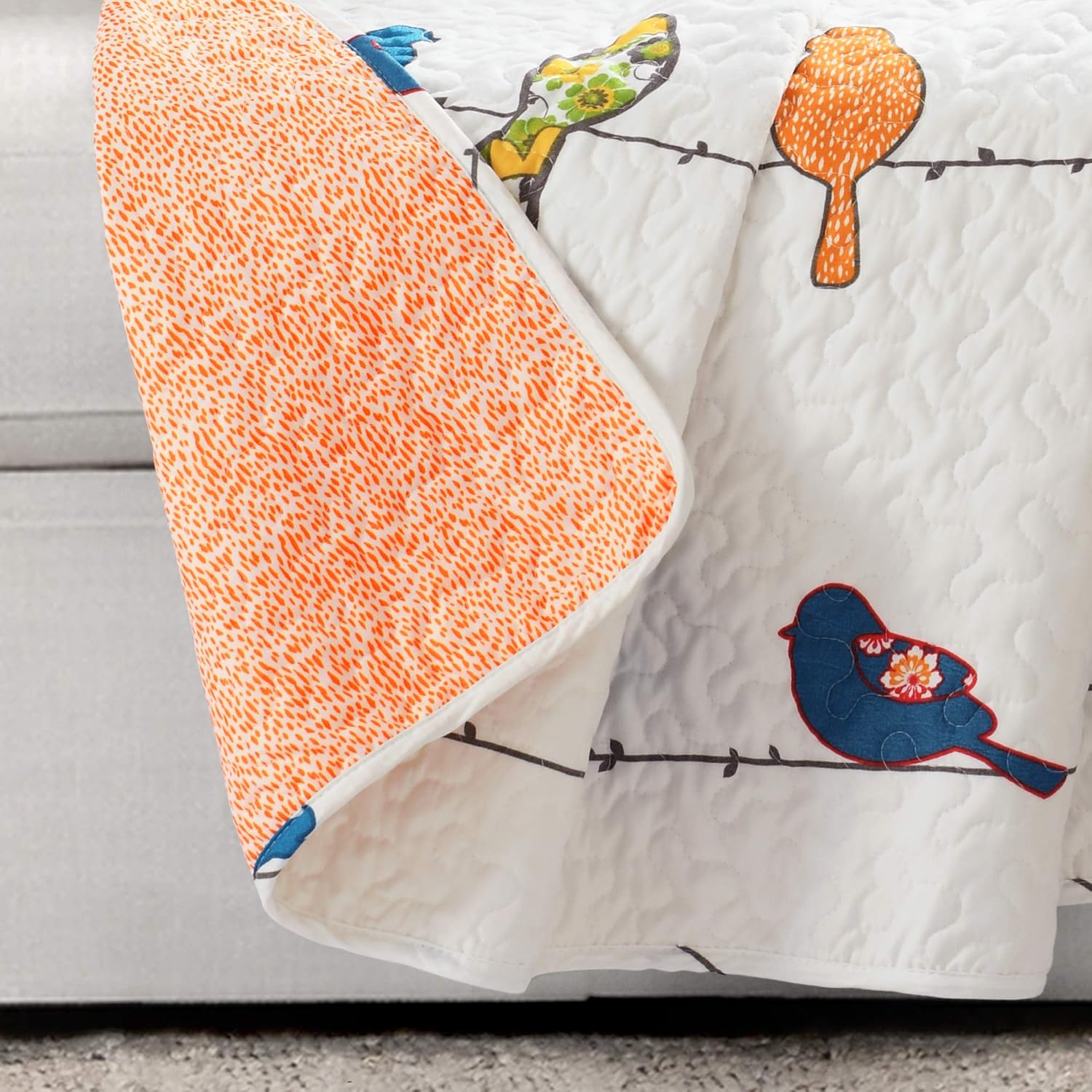 Farmhouse Blue Throw Pillow — 50" - View 4