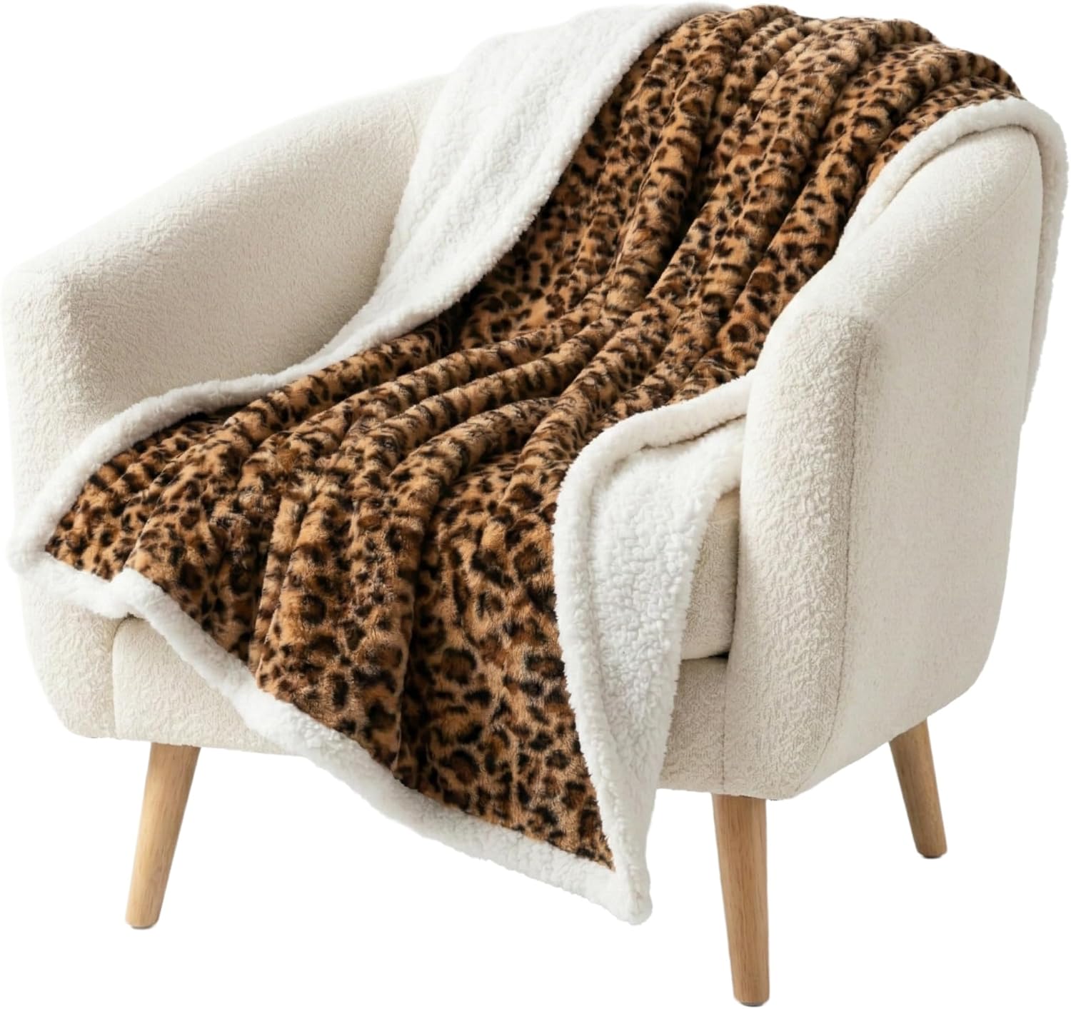 Fabric Throw Pillow — 50x60 — Leopard (Animal Print)
