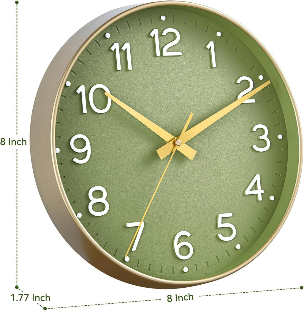 Battery Operated Luxe Black Wall Clock — 8" - View 8