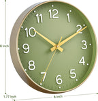 Battery Operated Luxe Black Wall Clock — 8" - View 8