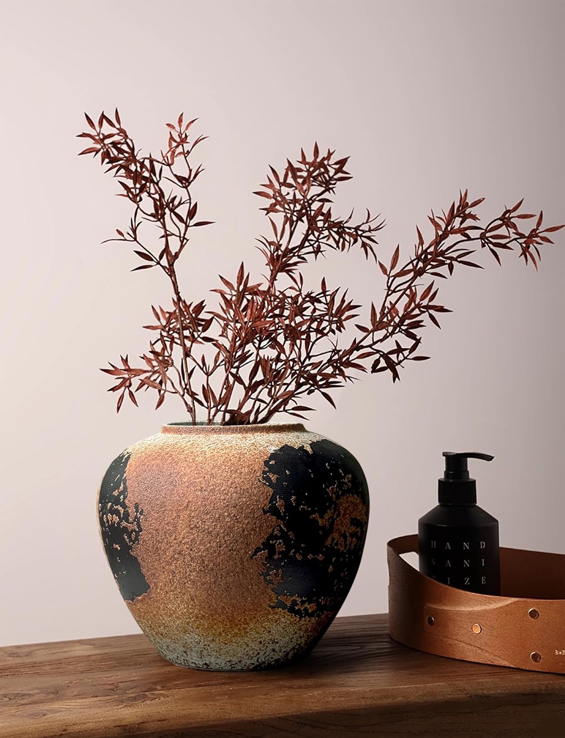 Round Farmhouse Black Vase - View 4