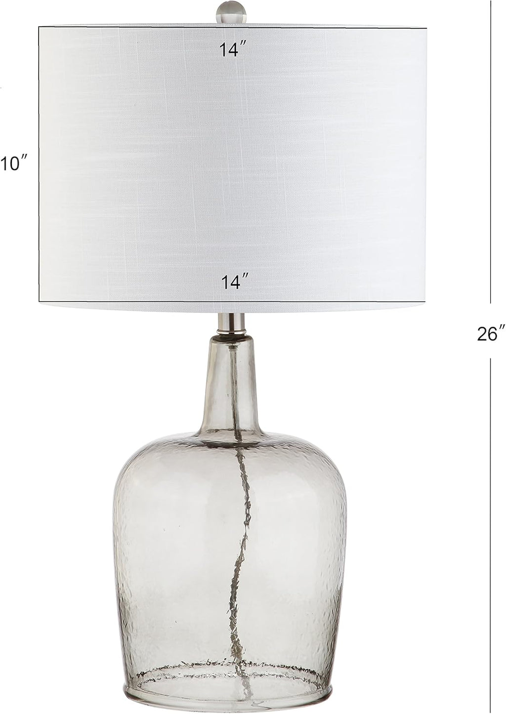 Linen Modern Glass Nightstand Lamp — 26" - View 3