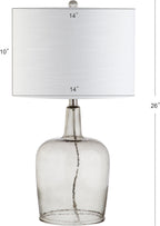 Linen Modern Glass Nightstand Lamp — 26" - View 3