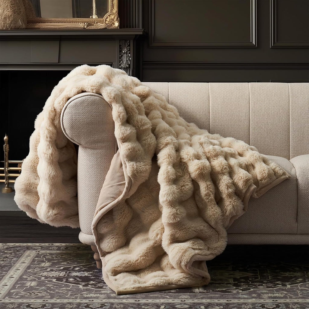 Luxe Beige Throw Pillow — 50" — Solid Cream
