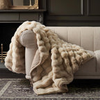 Luxe Beige Throw Pillow — 50" — Solid Cream