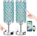 Dimmable Luxe Black Table Lamp — Set of 2 — Blue