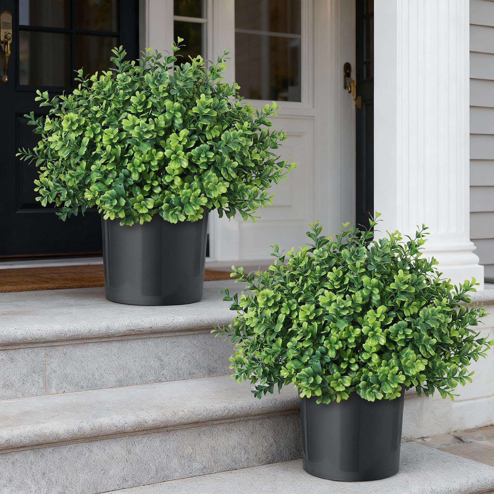 Farmhouse Wood Artificial Plant — Set of 2