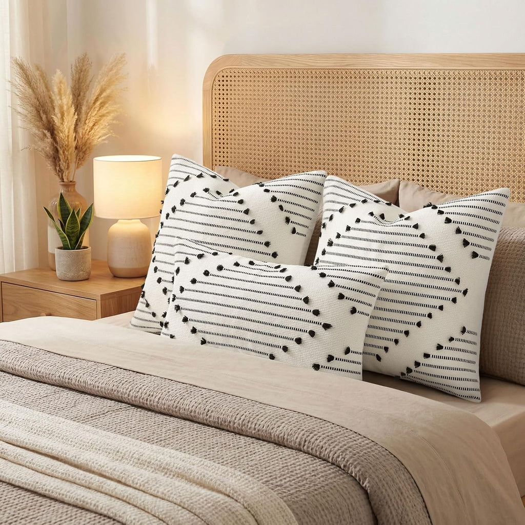 Boho Beige Throw Pillow Cover — 18" - View 9