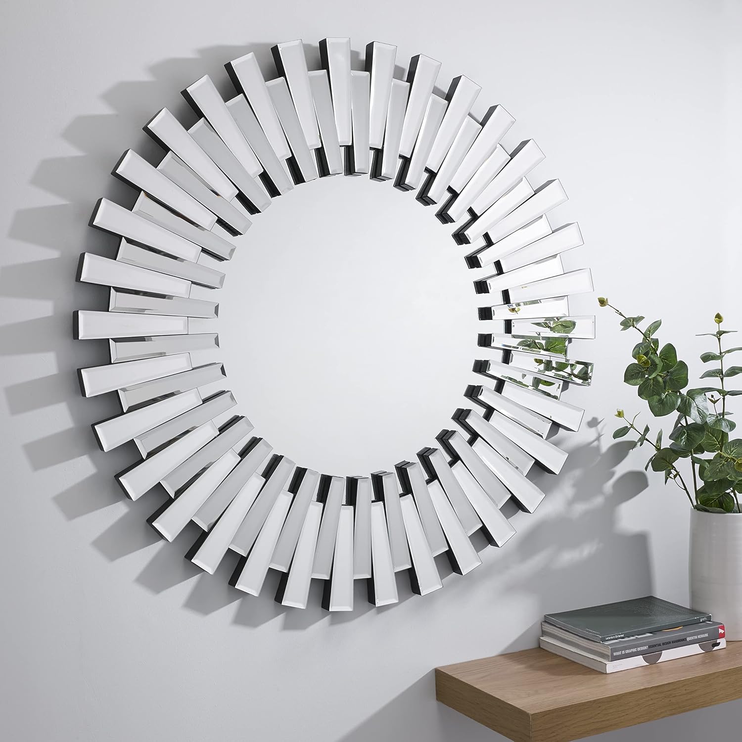 Round Modern Glass Wall Mirror — 23.6" — 23.6"L x 23.6"W