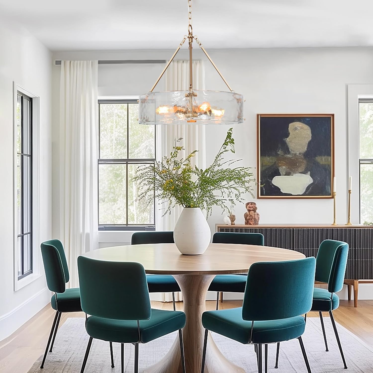 Luxe Metal Chandelier — 4-Light - View 2
