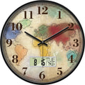 Battery Operated Farmhouse Beige Wall Clock — 12" — Multicolor
