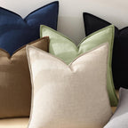 Linen Boho Beige Throw Pillow Cover — 20" - View 9