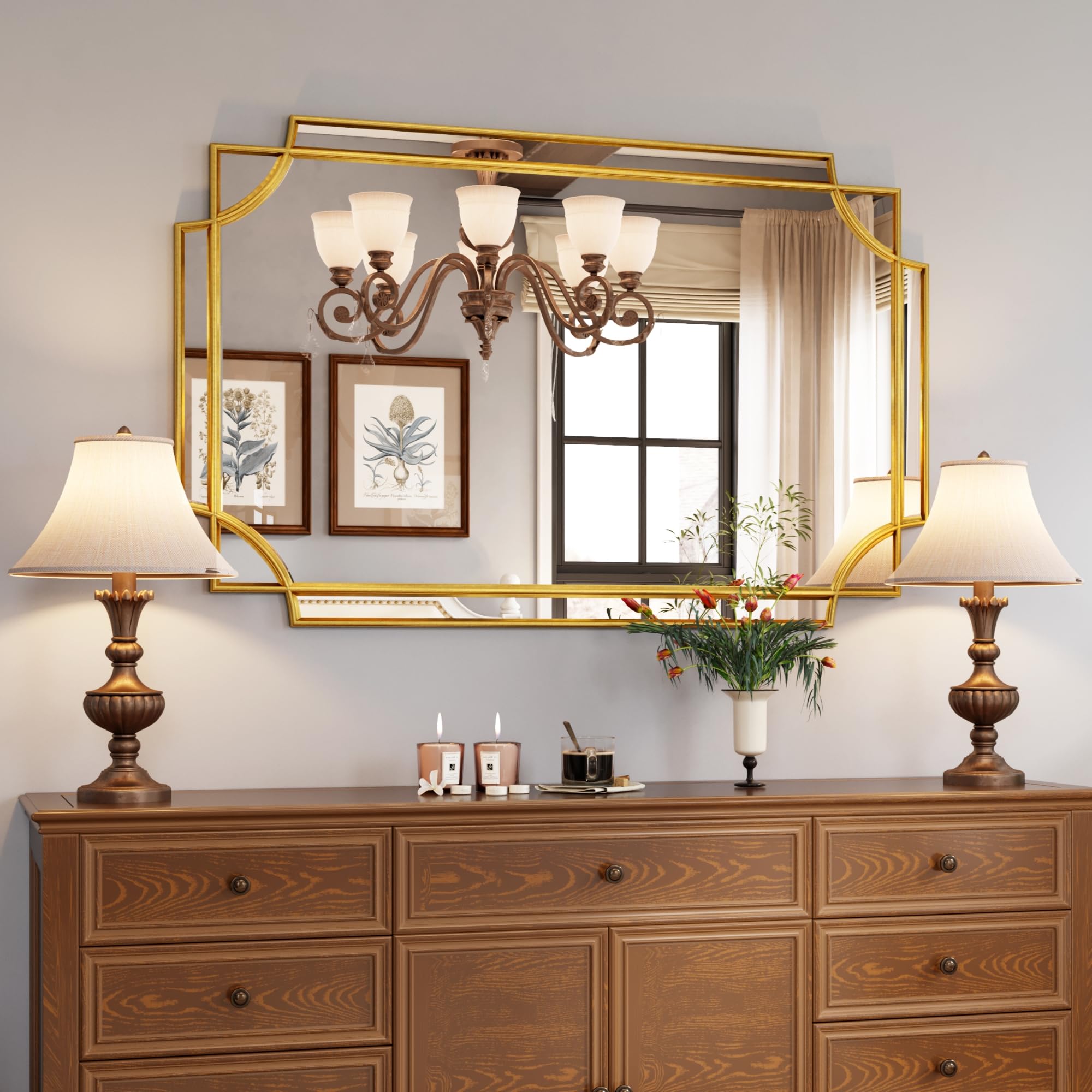 Beveled Farmhouse Glass Vanity Mirror — 30"