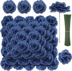 Luxe Black Artificial Flowers — 3.1" — Navy Blue