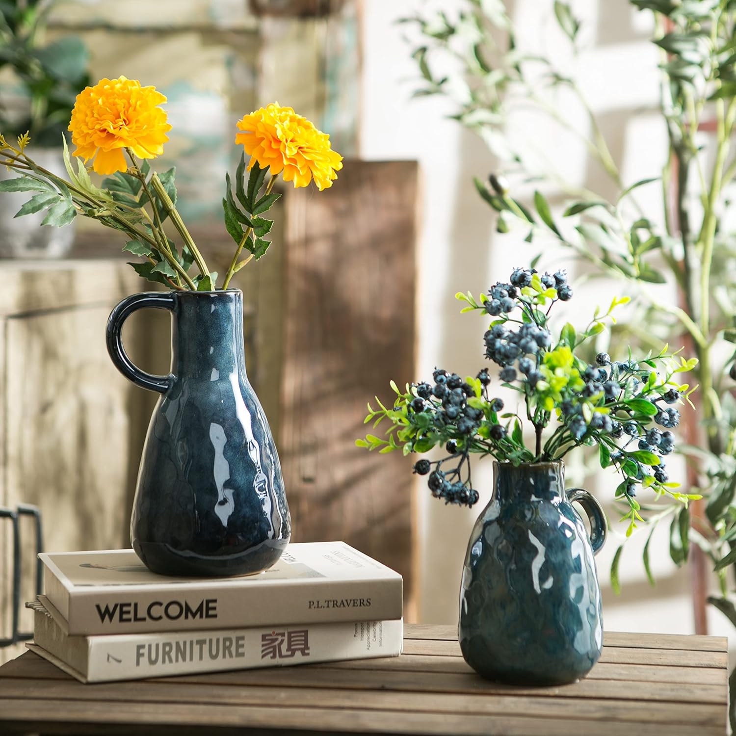 Farmhouse Black Vase Set — Set of 2 - View 6