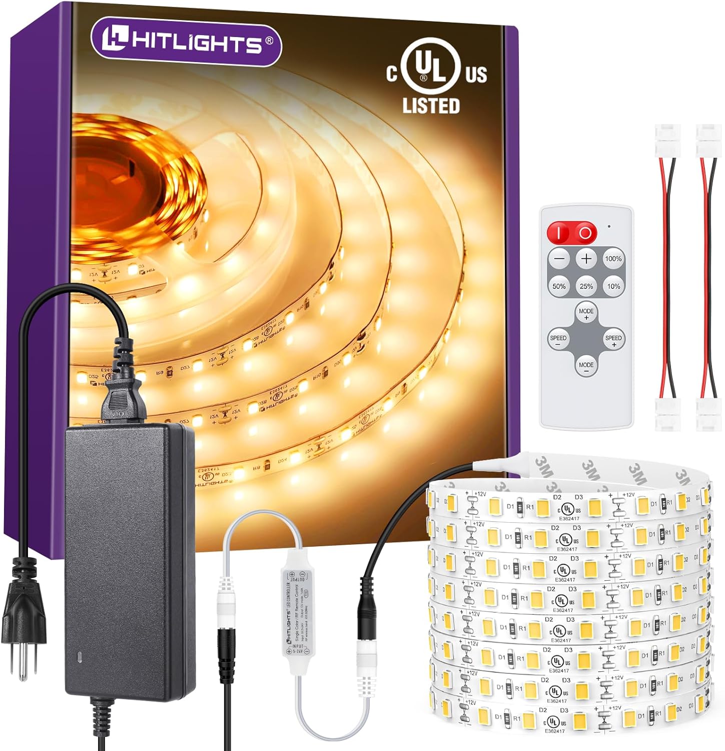 Dimmable Rattan LED Strip Lights — 3000K - 600 Leds - Kit