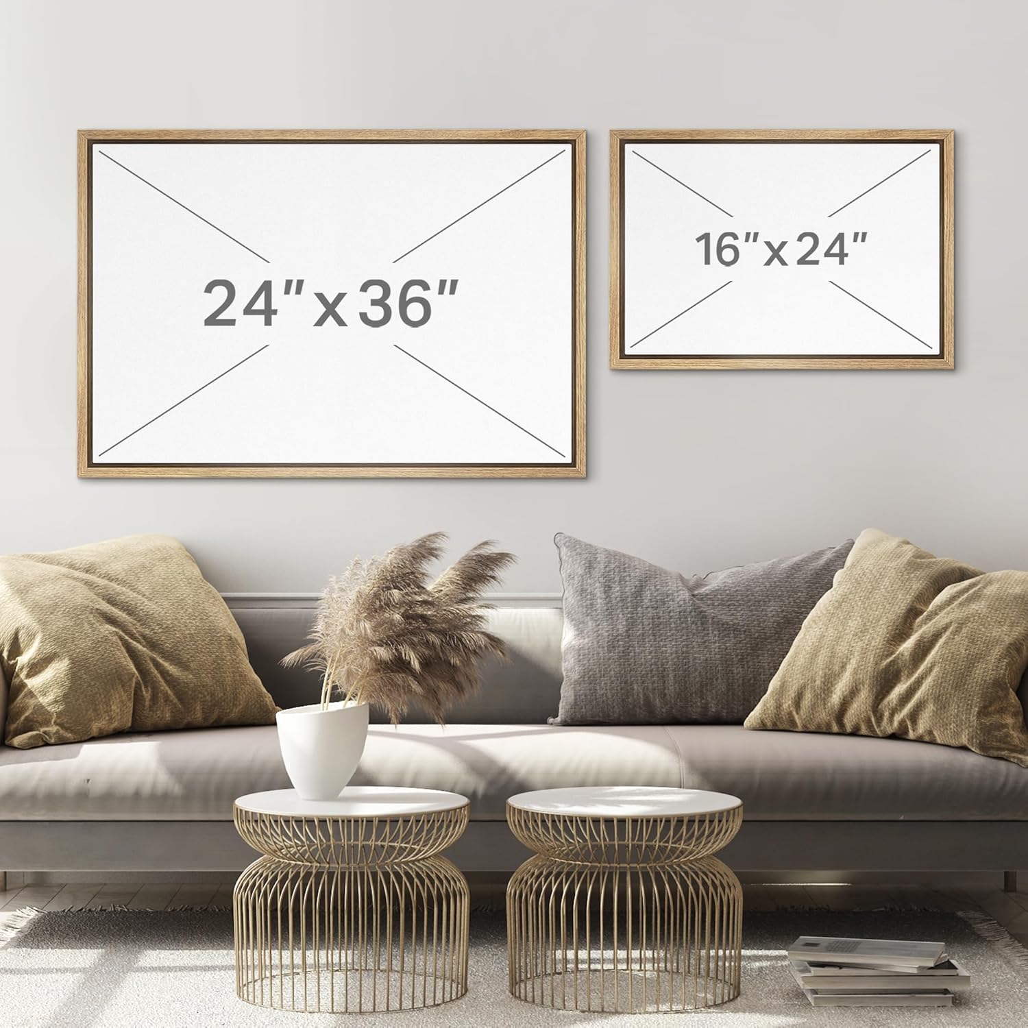 Framed Luxe Grey Wall Art — 16" - View 6
