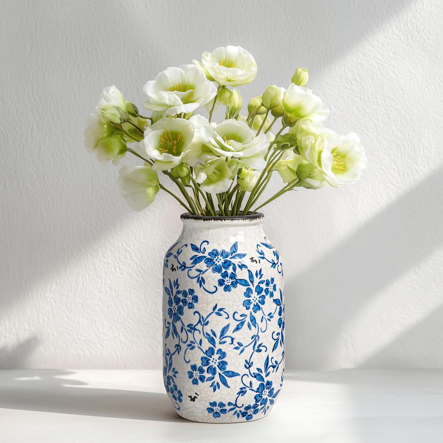 Farmhouse Beige Decorative Vase — 9" — 9 Inch
