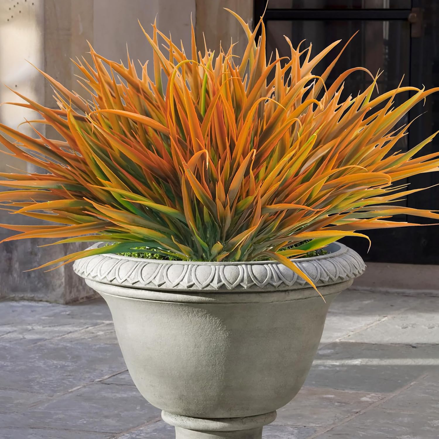 Green Artificial Plant — Orange Yellow