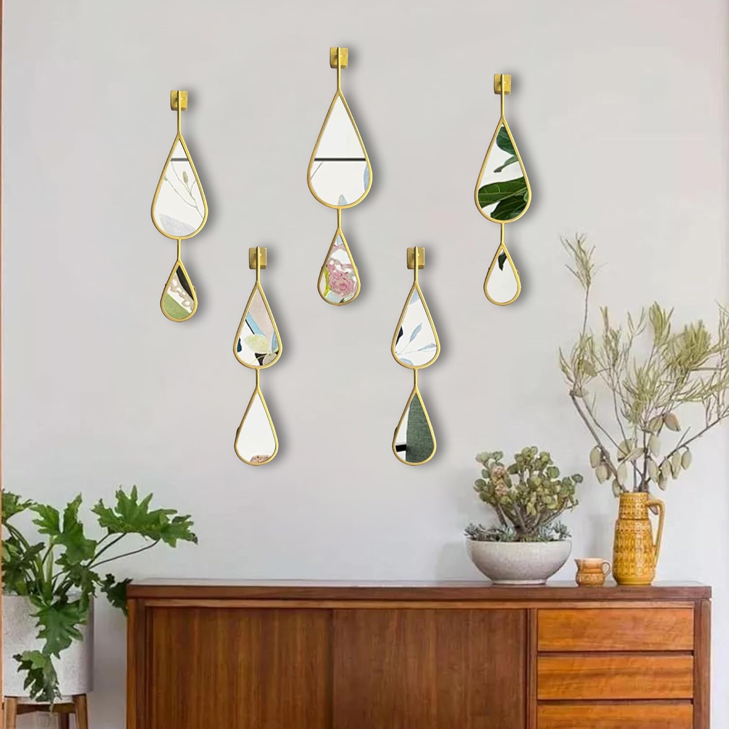 Luxe Brown Wall Mirror — Shiny Gold
