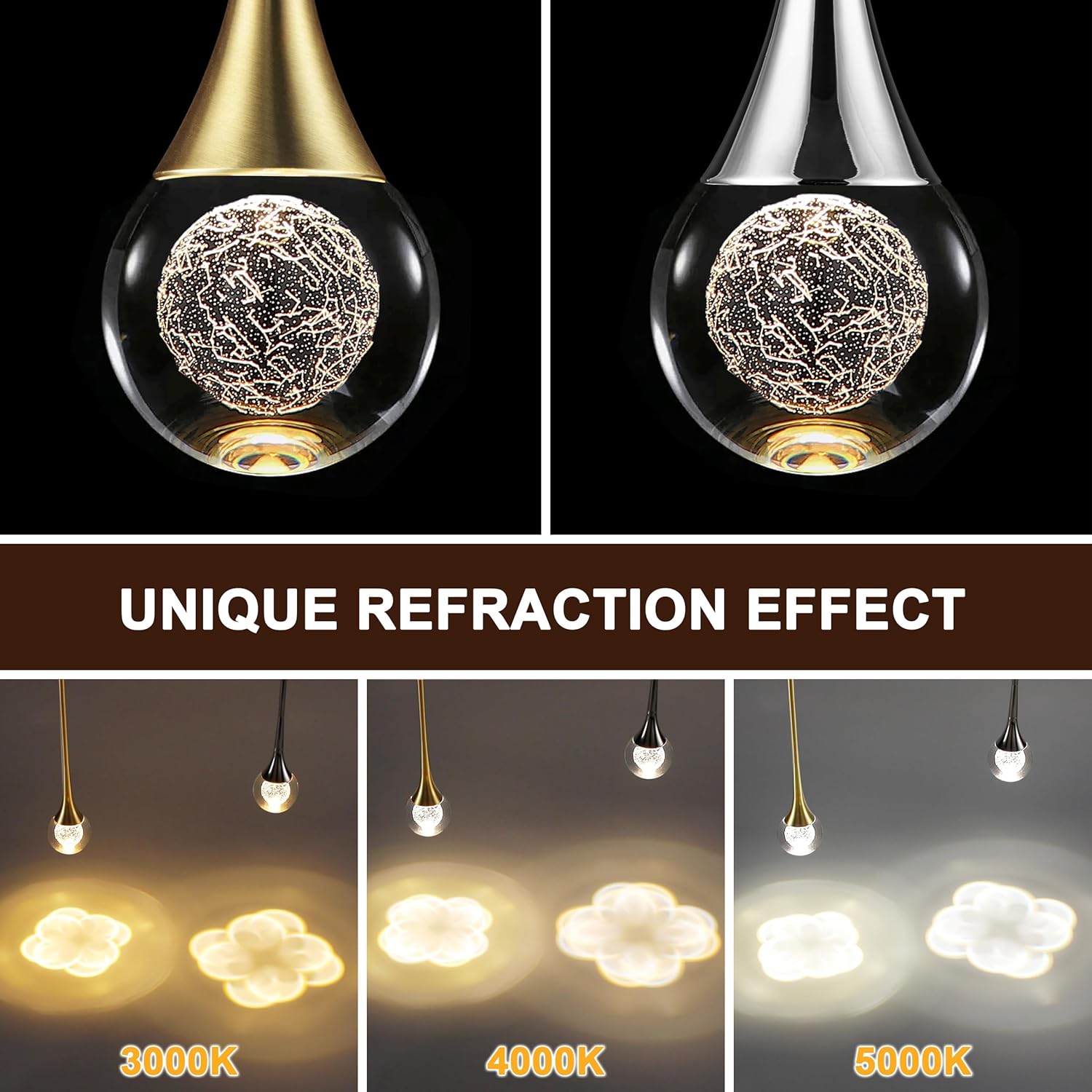Dimmable Luxe Gold Pendant Light — 1-Light - View 3